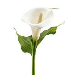 Calla lily flower isolated on transparent background