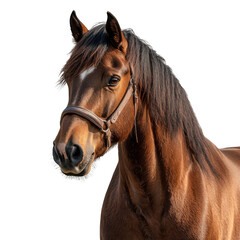 Obraz premium Brown Horse cutout isolated on transparent background