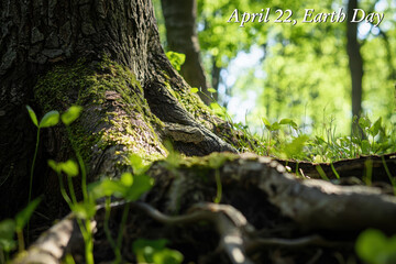 Obraz premium April 22 is celebrated as Earth Day, a global event dedicated to environmental awareness and action