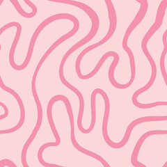 Seamless abstract pattern with squiggles and scribbles. Weaved curved lines. Chaotic ink scribbles decorative texture. Messy doodles, wavy and curly lines.