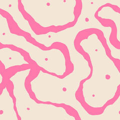 Seamless abstract pattern with squiggles and scribbles. Weaved curved lines. Chaotic ink scribbles decorative texture. Messy doodles, wavy and curly lines.