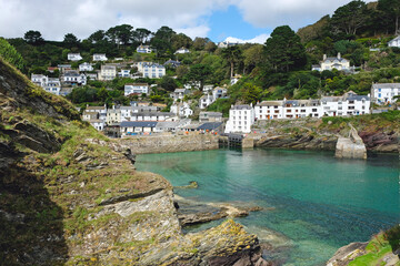 The historic fishing village and harbour of Polperro, on the Polperro Heritage Coastline in south Cornwall, UK.