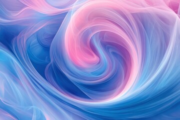 Obraz premium Ethereal Swirls of Pink and Blue in Soft Abstract Background, Perfect for Design, Art, or Digital Projects Featuring Fluid Motion and Gentle Hues