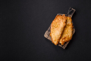 Grilled chicken or turkey chop with salt, spices and herbs