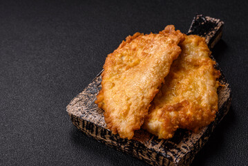 Grilled chicken or turkey chop with salt, spices and herbs