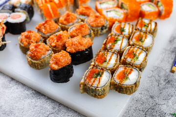 fFesh sushi set traditional japanese food