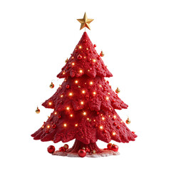 red christmas tree Transparent background