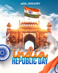 India republic day celebration poster Happy Indian republic day greeting card design India day