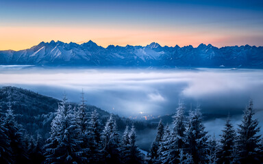 sunrise in the mountains (Gorce, Tatras, Poland)