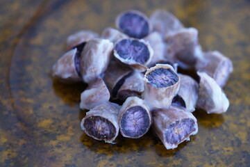 
Seeds of the cocoa bean,Theobroma cacao. Fortaleza - Ceara, Brazil.