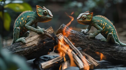 Chameleons Making Firewood
