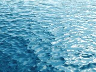 Obraz premium Rippling surface of blue water reflecting the sky, reflection
