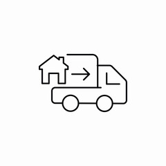moving truck lorry icon sign vector