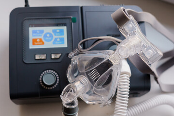 Advanced CPAP Machine with Clear Mask Ready for Sleep Therapy