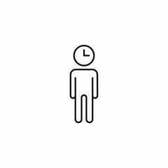 Obraz premium employee work time head icon sign vector