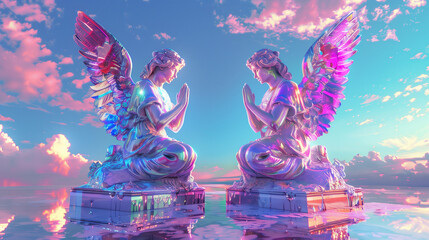 Iridescent Computer Angels