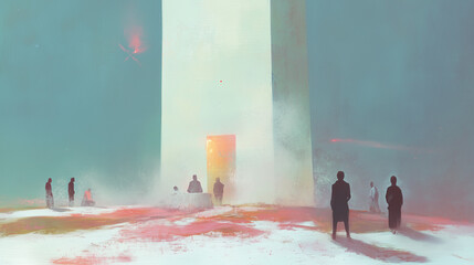 Altar Church Religion Worship Minimal Painting Mysterious Figure