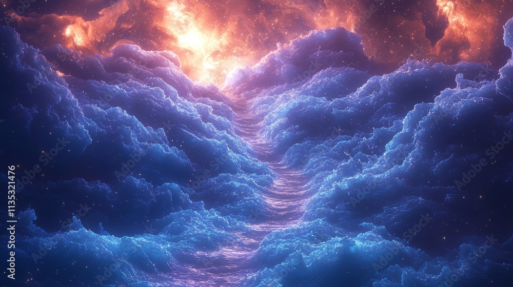 Poster a 3d image showcasing a deep space backdrop filled with numerous stars and galaxies.