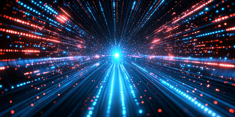 Image futuristic background Blue light track fiber optic high speed line futuristic explosion