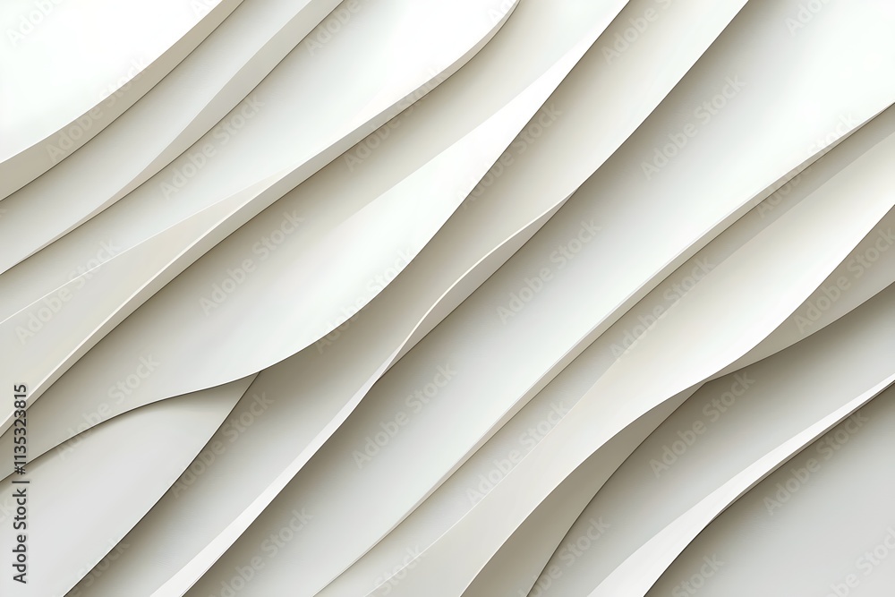 Poster an elegant abstract background featuring flowing, wavy lines in shades of white, creating a sense of