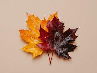 Autumn leaves falling close-up nature photography indoor setting artistic conceptualization