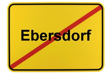 Illustration eines Ortsschildes der Gemeinde Ebersdorf in Niedersachsen