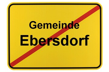 Illustration eines Ortsschildes der Gemeinde Ebersdorf in Niedersachsen