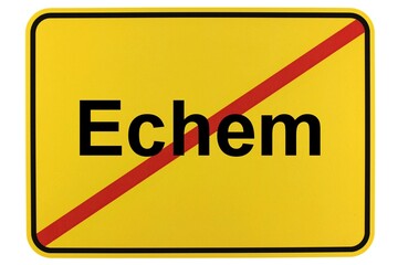 Illustration eines Ortsschildes der Gemeinde Echem in Niedersachsen