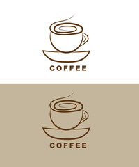 abstract coffee cup logo, abstract coffee shop logo