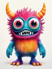 Naklejka premium Cut. Monsters. Vector Set. Kids cartoon character design for poster, baby products logo and packaging design.