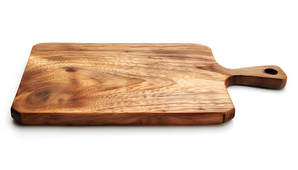 Fototapeta premium One wooden cutting board isolated on white