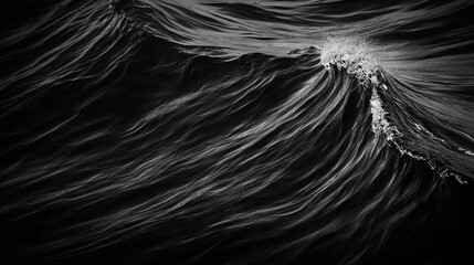 Obraz premium A black-and-white image of a wave in the center of the ocean