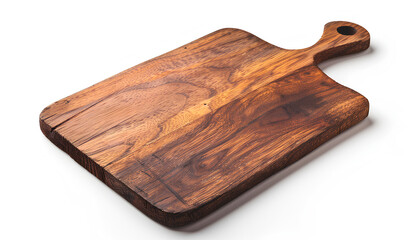 One wooden cutting board isolated on white