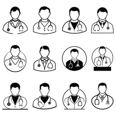 A set of doctor vector illustration design