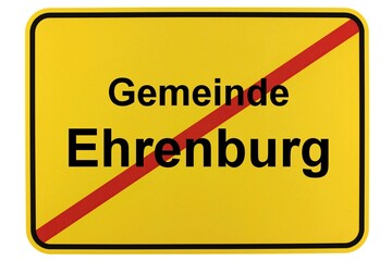 Illustration eines Ortsschildes der Gemeinde Ehrenburg in Niedersachsen
