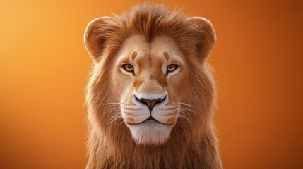 Fototapeta premium Majestic lion portrait. AI.
