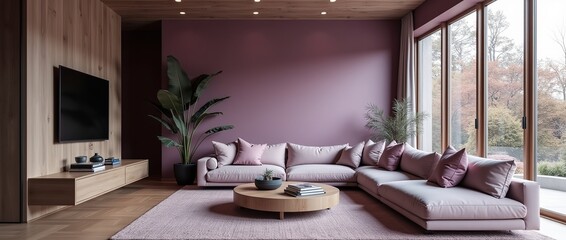 Fototapeta premium Modern living room nature view