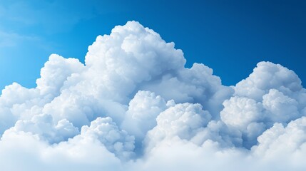 Naklejka premium Expansive Cumulus Cloudscape Against Azure Sky