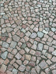 Cobblestones on the ground