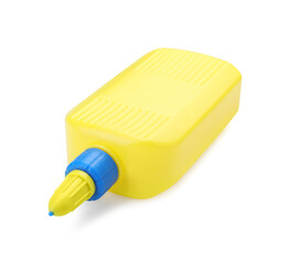 One bottle of glue isolated on white