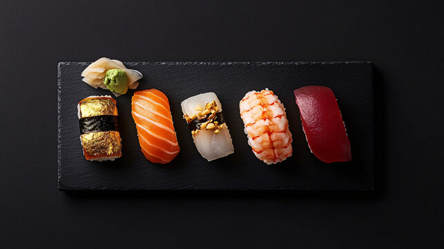 Indulge in this exquisite premium omakase sushi platter!  Each piece, a culinary masterpiece, showcases the freshest seafood and meticulous craftsmanship
