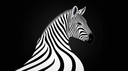 Obraz premium Zebra Striped Line Art: Minimalistic Black and White Design