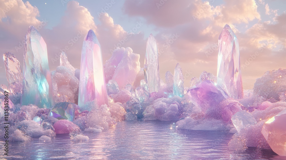 Poster pastel dreams: a whimsical and dreamy backdrop featuring a pastel color palette and a cascade of shi