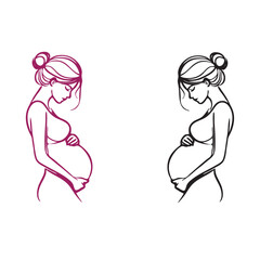 Pregnent women vectore illustration white background