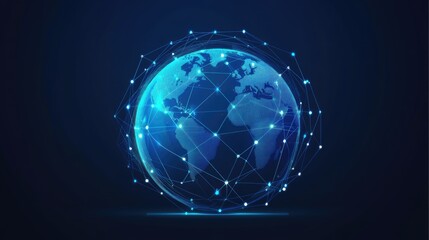 Obraz premium Global Information Exchange: Satellites and IoT Technologies for Seamless Data Connectivity