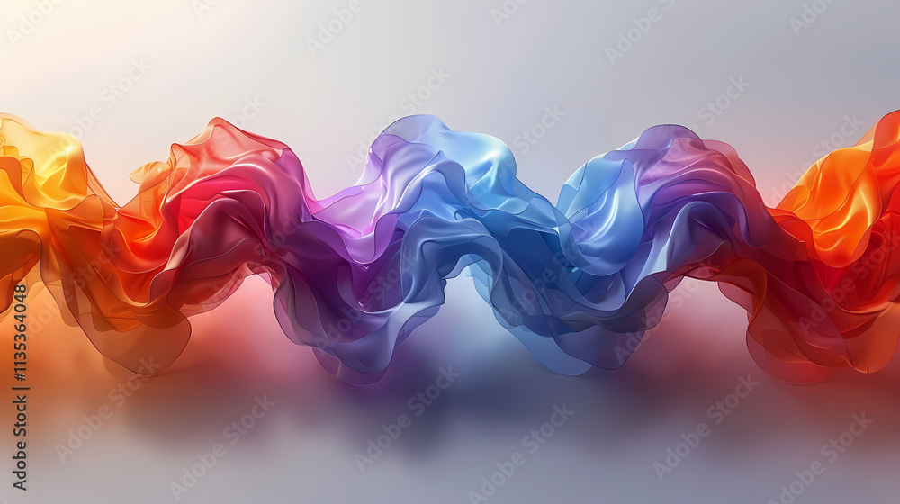 Poster rainbow wave abstract: a vibrant, dynamic abstract image featuring a swirling wave of multicolored f