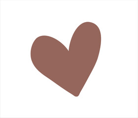 vector hearts doodle brown original, fashionable, stylish, February 14, Valentine's Day