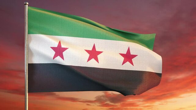 Syria's new independence flag waves