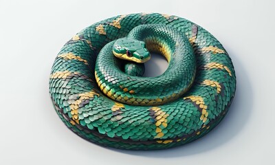 Obraz premium snake on white background