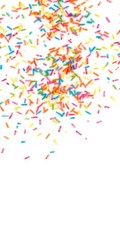 Fototapeta premium A vibrant scattering of rainbow sprinkles on a white background, yummy,sprinkles